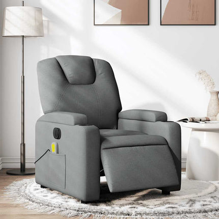 Electric Massage Recliner Chair Dark Gray Fabric