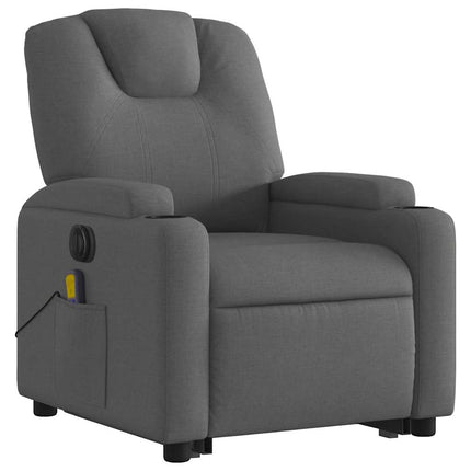 Electric Stand up Massage Recliner Chair Dark Gray Fabric