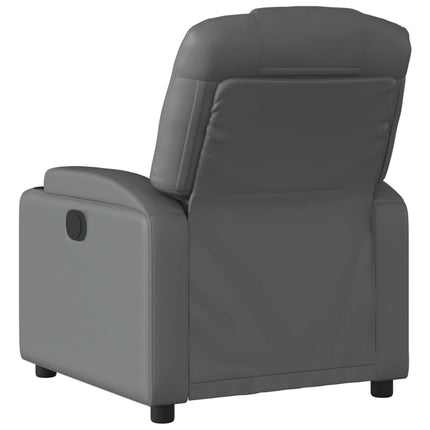 Recliner Chair Grey Faux Leather