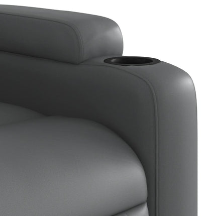 Recliner Chair Grey Faux Leather