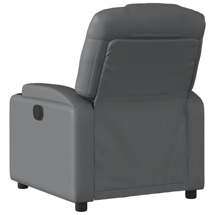 Electric Recliner Chair Gray Faux Leather
