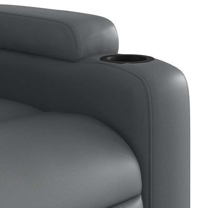 Electric Recliner Chair Gray Faux Leather