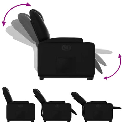 Stand up Recliner Chair Black Faux Leather