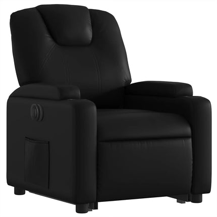 Electric Stand up Recliner Chair Black Faux Leather