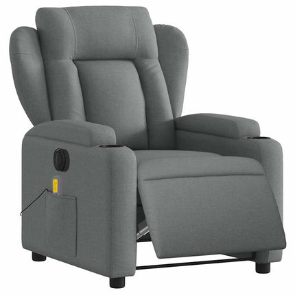 Electric Massage Recliner Chair Dark Gray Fabric
