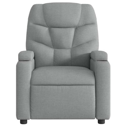 Electric Massage Recliner Chair Light Gray Fabric