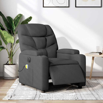 Electric Massage Recliner Chair Dark Gray Fabric