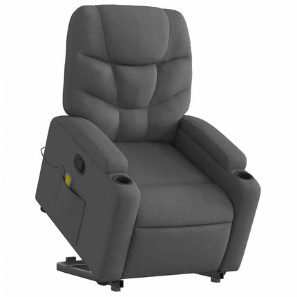Stand up Massage Recliner Chair Dark Gray Fabric