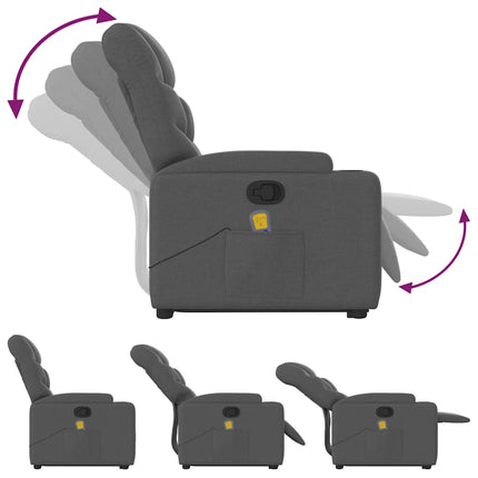 Stand up Massage Recliner Chair Dark Gray Fabric