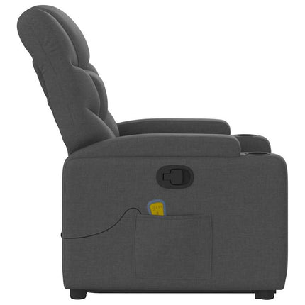 Stand up Massage Recliner Chair Dark Gray Fabric