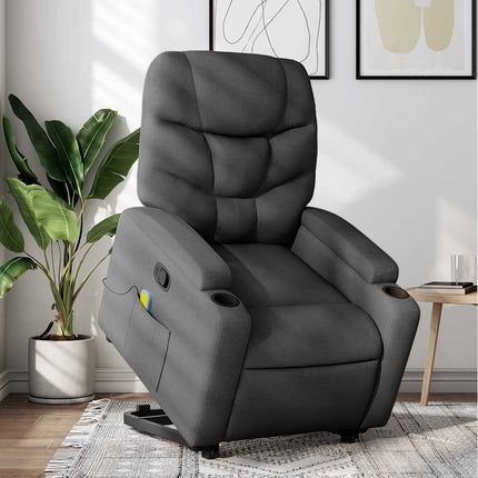 Stand up Massage Recliner Chair Dark Gray Fabric