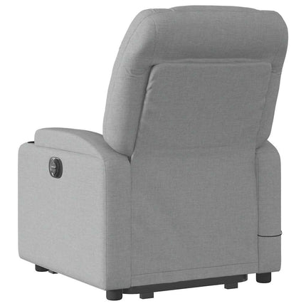 Electric Stand up Massage Recliner Chair Light Gray Fabric