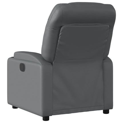 Electric Massage Recliner Chair Gray Faux Leather