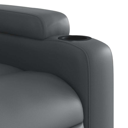 Electric Massage Recliner Chair Gray Faux Leather