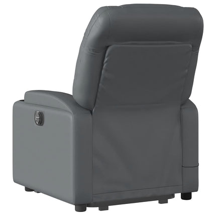 Stand up Massage Recliner Chair Gray Faux Leather
