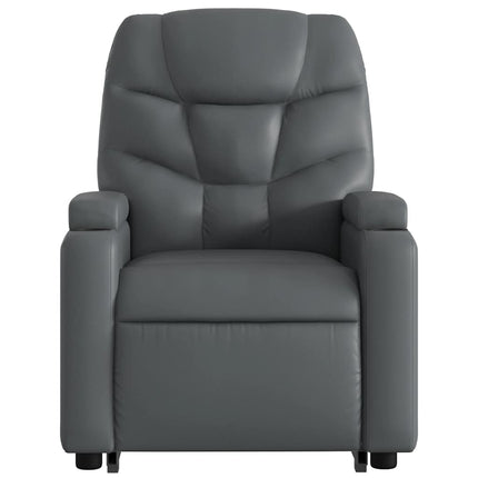 Stand up Massage Recliner Chair Gray Faux Leather