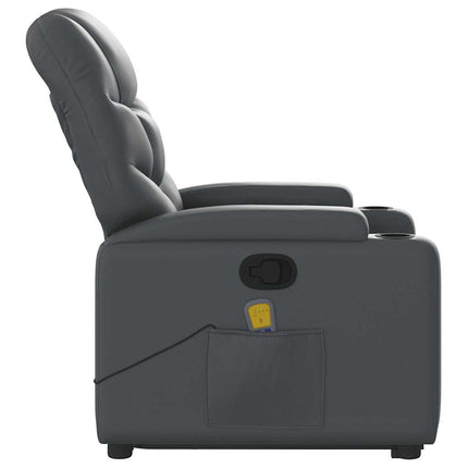 Stand up Massage Recliner Chair Gray Faux Leather