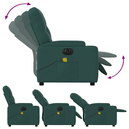 Electric Massage Recliner Chair Dark Green Fabric