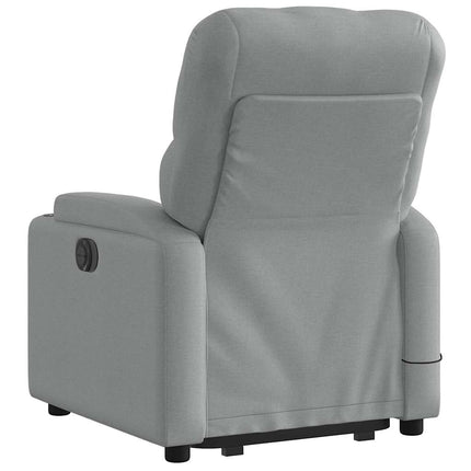 Stand up Massage Recliner Chair Light Gray Fabric
