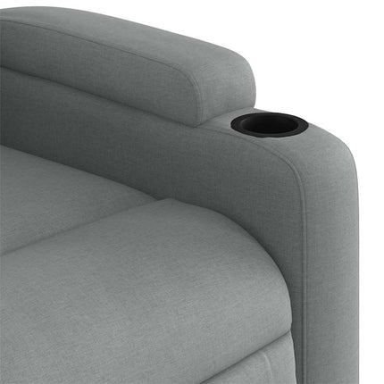 Stand up Massage Recliner Chair Light Gray Fabric