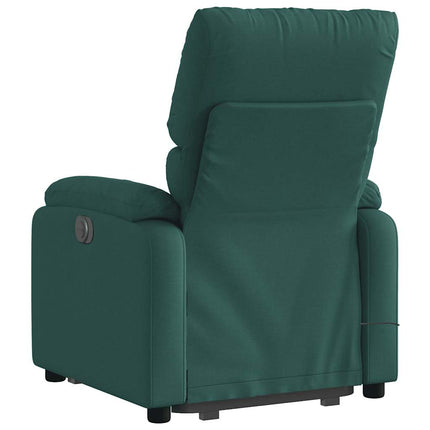 Electric Stand up Massage Recliner Chair Dark Green Fabric