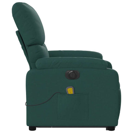 Electric Stand up Massage Recliner Chair Dark Green Fabric