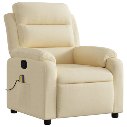 Massage Recliner Chair Cream Fabric
