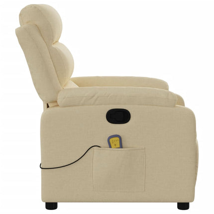 Massage Recliner Chair Cream Fabric