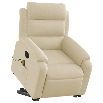 Stand up Massage Recliner Chair Cream Fabric