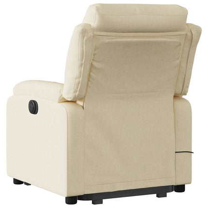 Stand up Massage Recliner Chair Cream Fabric