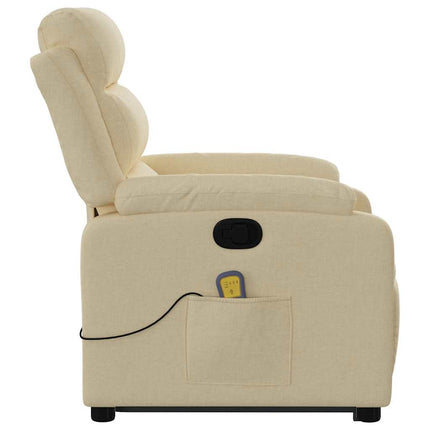 Stand up Massage Recliner Chair Cream Fabric