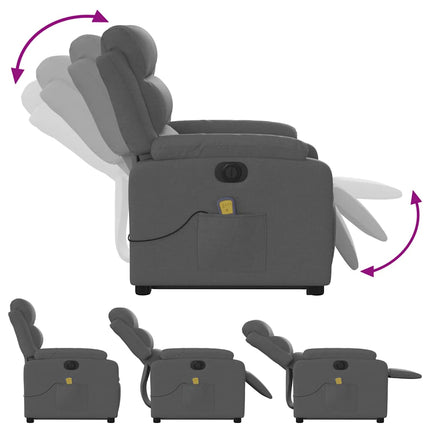 Electric Stand up Massage Recliner Chair Dark Gray Fabric