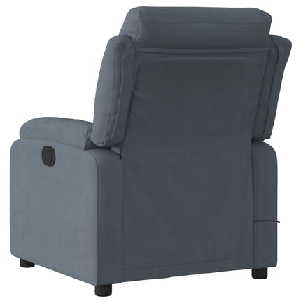 Massage Recliner Chair Dark Grey Velvet