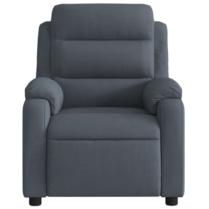 Massage Recliner Chair Dark Grey Velvet
