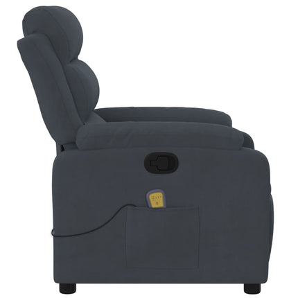 Massage Recliner Chair Dark Grey Velvet