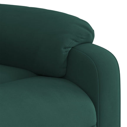 Massage Recliner Chair Dark Green Velvet