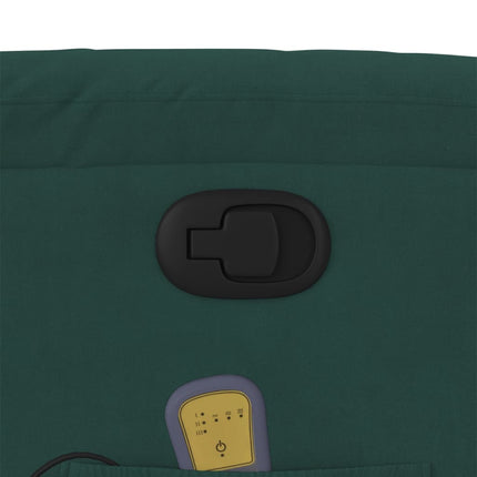 Massage Recliner Chair Dark Green Velvet