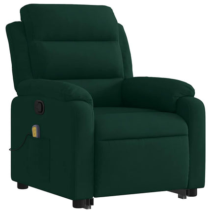 Stand up Massage Recliner Chair Dark Green Velvet