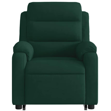 Stand up Massage Recliner Chair Dark Green Velvet