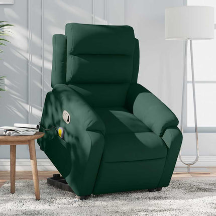Stand up Massage Recliner Chair Dark Green Velvet