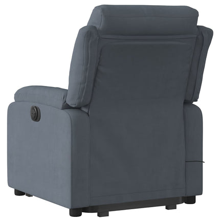 Electric Stand up Massage Recliner Chair Dark Gray Velvet