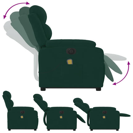 Electric Stand up Massage Recliner Chair Dark Green Velvet