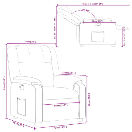 Recliner Chair Light Grey Fabric