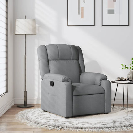 Recliner Chair Light Grey Fabric