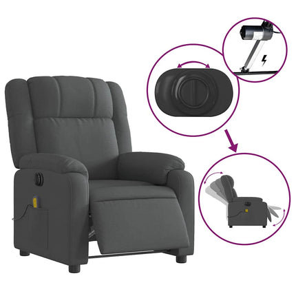 Electric Massage Recliner Chair Dark Gray Fabric