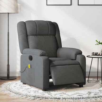 Electric Massage Recliner Chair Dark Gray Fabric