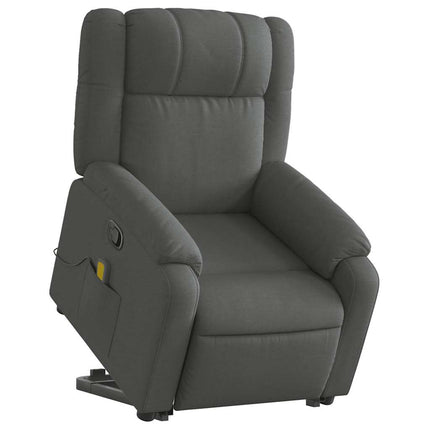 Stand up Massage Recliner Chair Dark Gray Fabric