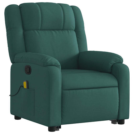 Stand up Massage Recliner Chair Dark Green Fabric