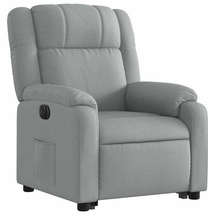 Electric Stand up Recliner Chair Light Gray Fabric