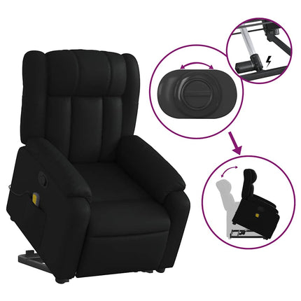 Stand up Massage Recliner Chair Black Faux Leather